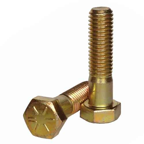 8C114234 1-1/4"-7 X 2-3/4" Hex Cap Screw, Grade 8 (SAE J429), Coarse, Zinc Yellow